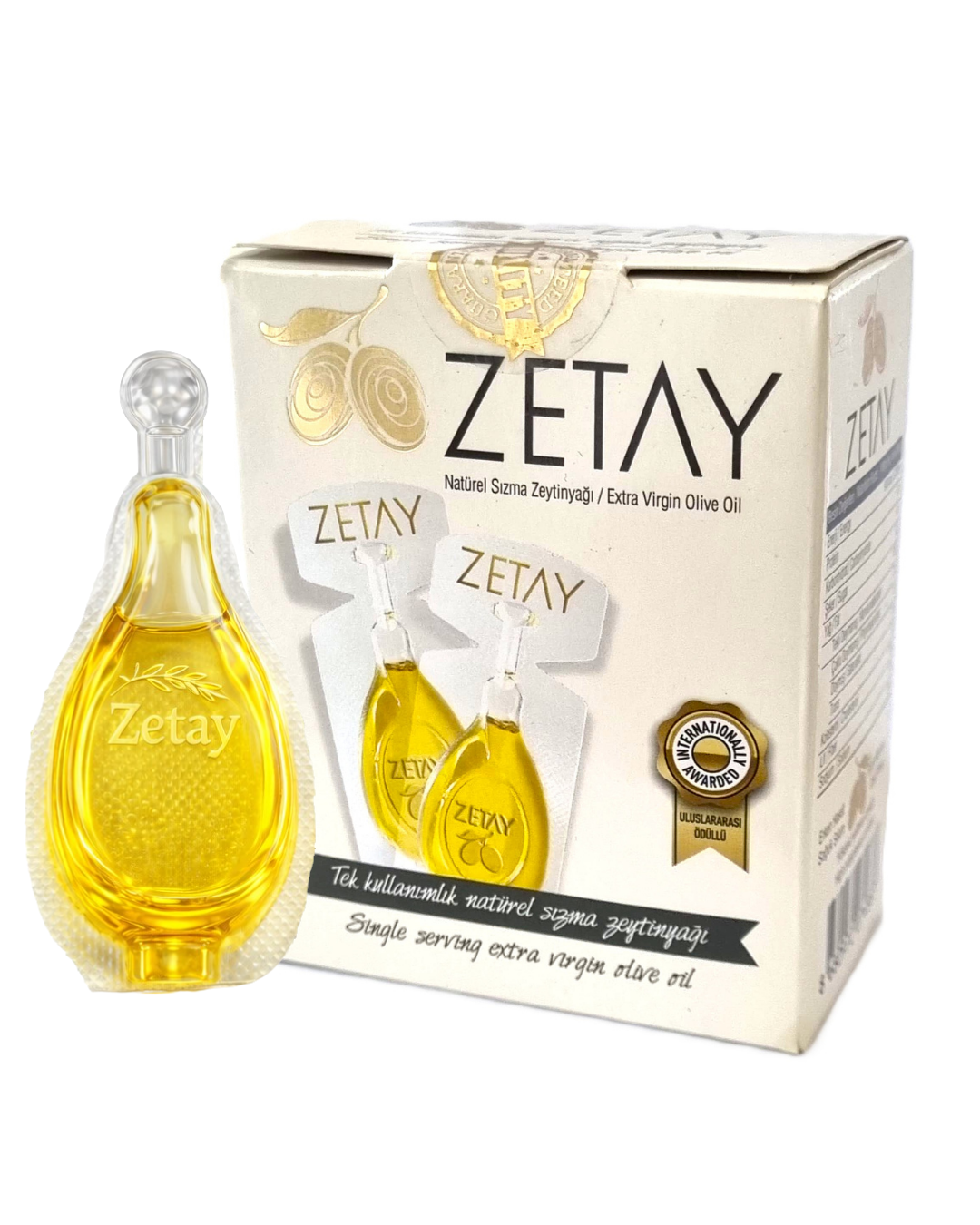 Zetay Premium single serve extra virgin olive oil - 10x10ml box with sachets