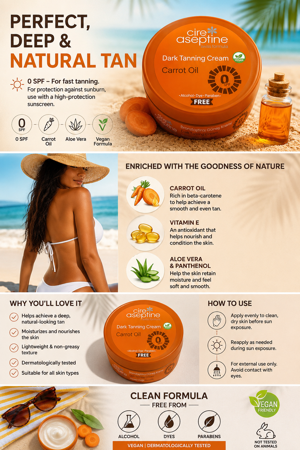 Cire Aseptine Carrot Oil Bronzing Body Cream 100ml