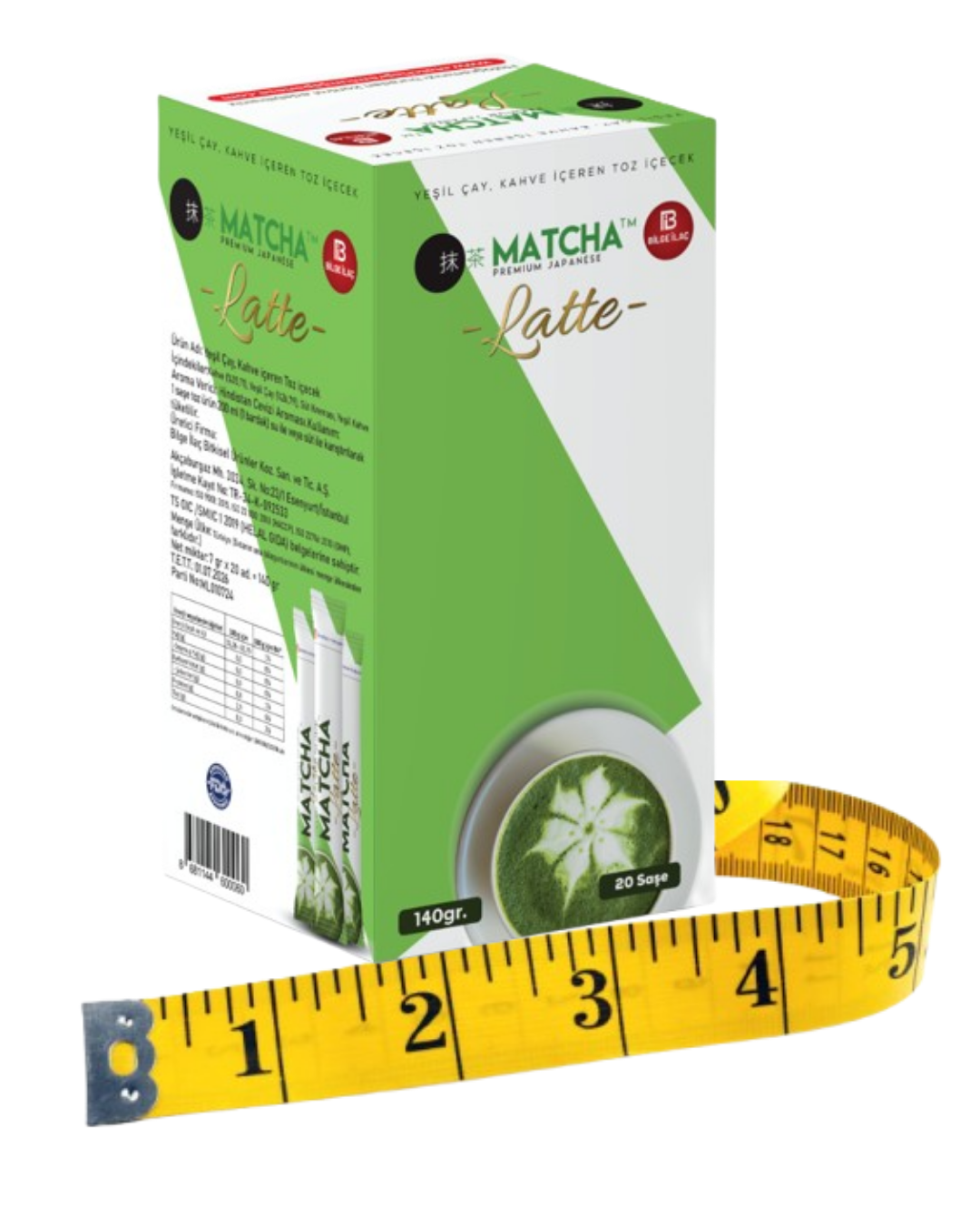 Flavored Matcha Latte Slim Tea Mix – 20 Single Serve Sachets