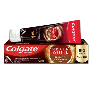 Colgate Optic White Toothpaste – Coffee, Tea & Tobacco Stain Remover