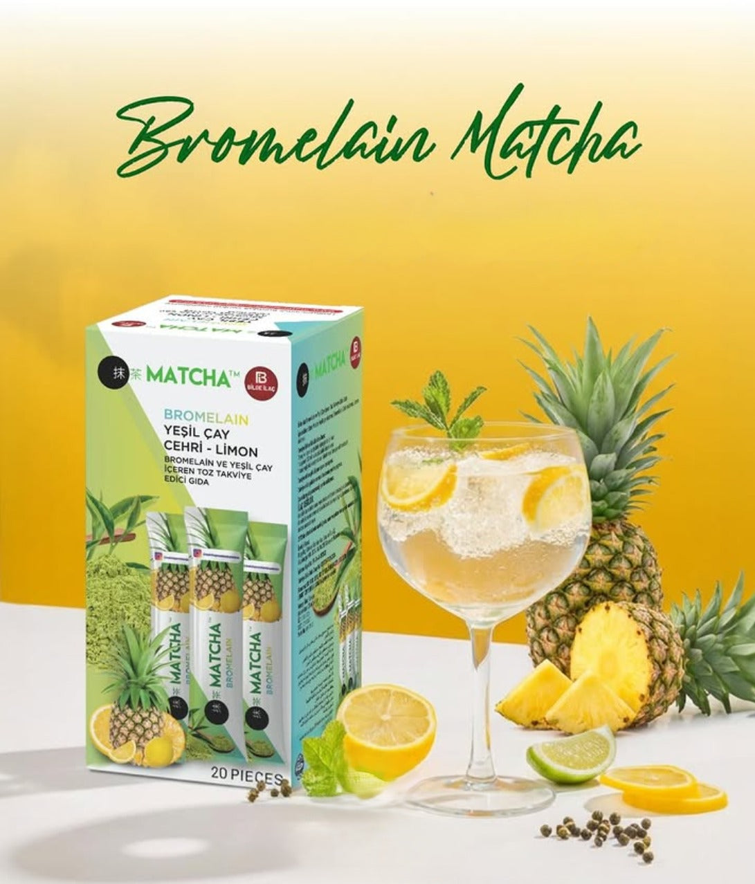 Bromelain Matcha Senna & Lemon Powder Supplement