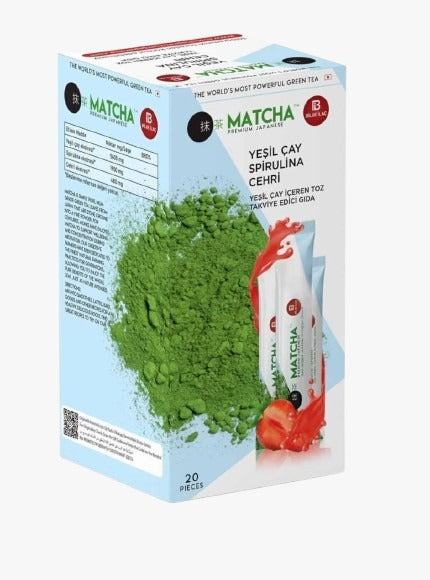 Strawberry Matcha Spirulina & Senna Powder Supplement