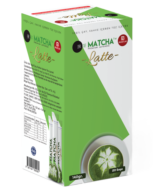 Flavored Matcha Latte Slim Tea Mix – 20 Single Serve Sachets